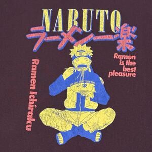 Naruto Shippuden 2XL Sweatshirt Hoodie Pullover Anime Graphic‎ Logo Burgundy NWT